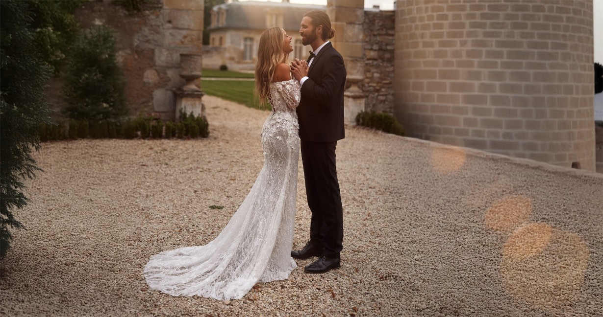 Model wearing a Milla Nova Bridal Gown